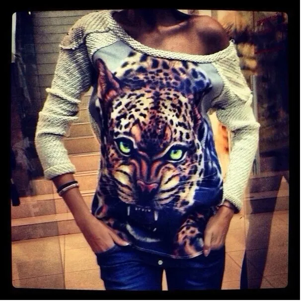 Женские толстовки с 3d принтом льва повседневные в стиле Харадзюку европейская