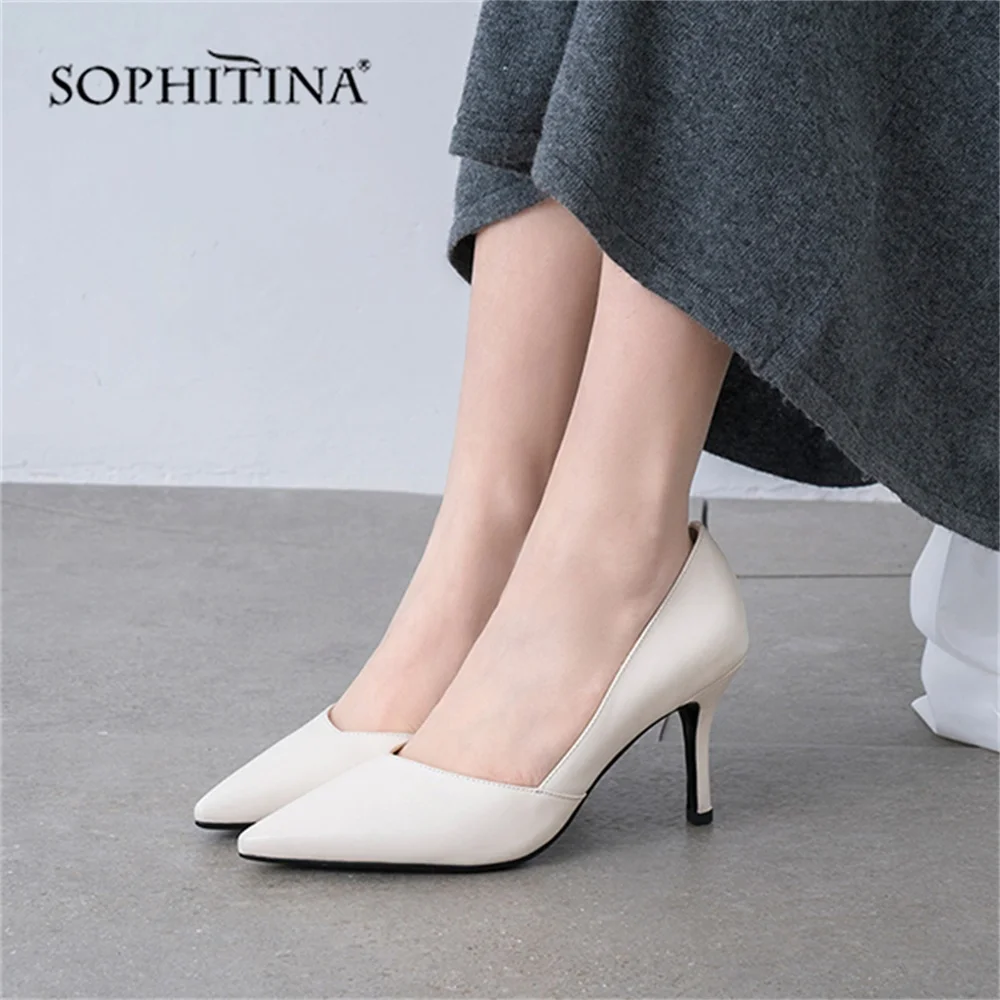 SOPHITINA/элегантные женские туфли лодочки Пикантные на очень тонком каблуке с