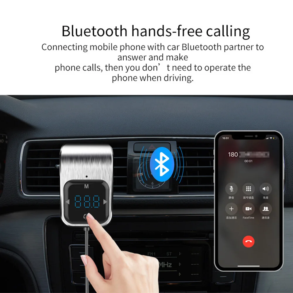 Автомобильный комплект громкой связи с сенсорным экраном Bluetooth FM модулятор
