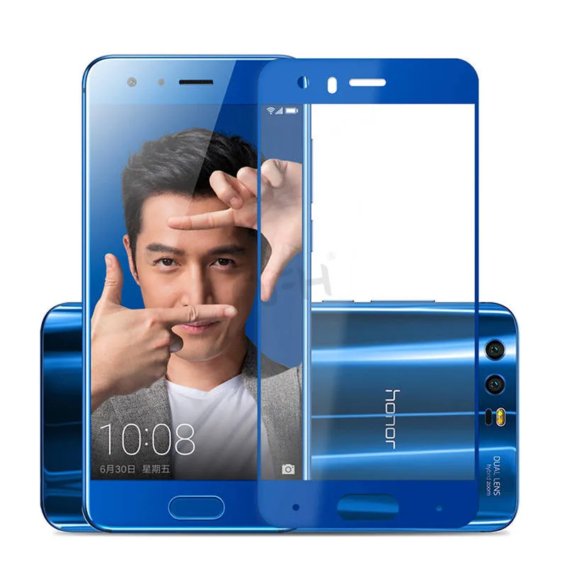 Синий черный Полное покрытие NFH Оригинальное закаленное стекло для Huawei Honor 9 5 15