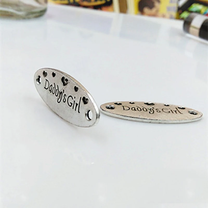 5 шт. высокое качество античное серебро Овальные Подвески Браслет печать буквы