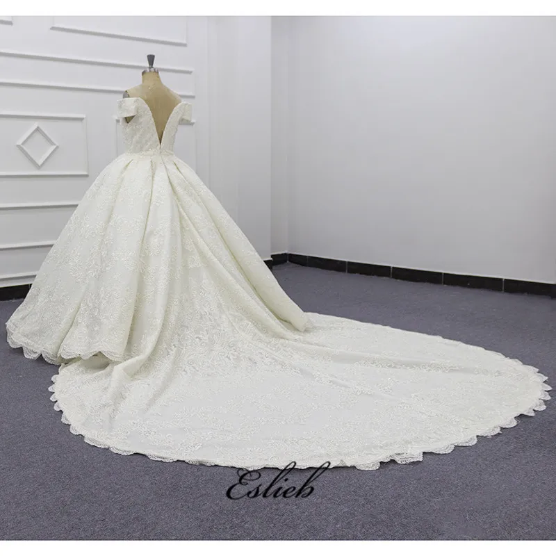 

Luxury ivory Wedding Dresses 2019 Ball Gown Princess Lace Wedding Gowns Plus Size Bridal Dress Dubai Arabic Vestido De Noiva