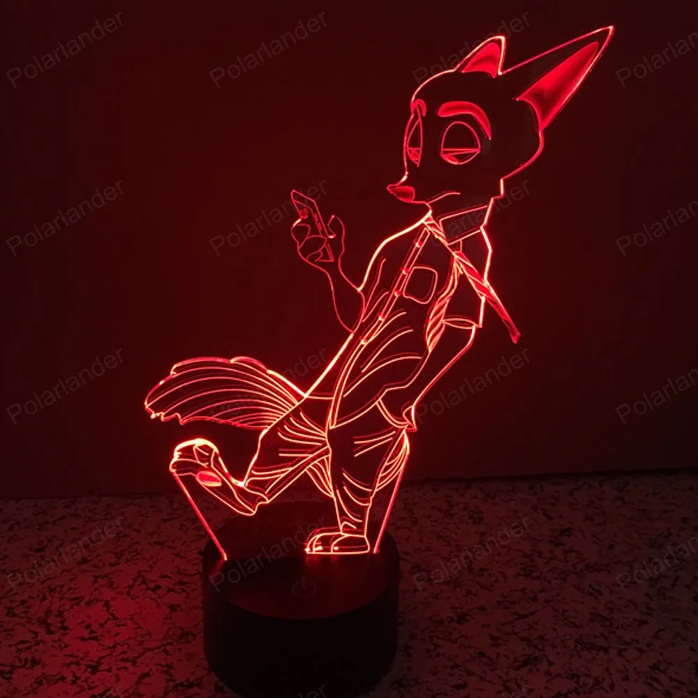 7 цветов изменение 3D огни LED USB красочный сенсорный иллюзия лампы творческий