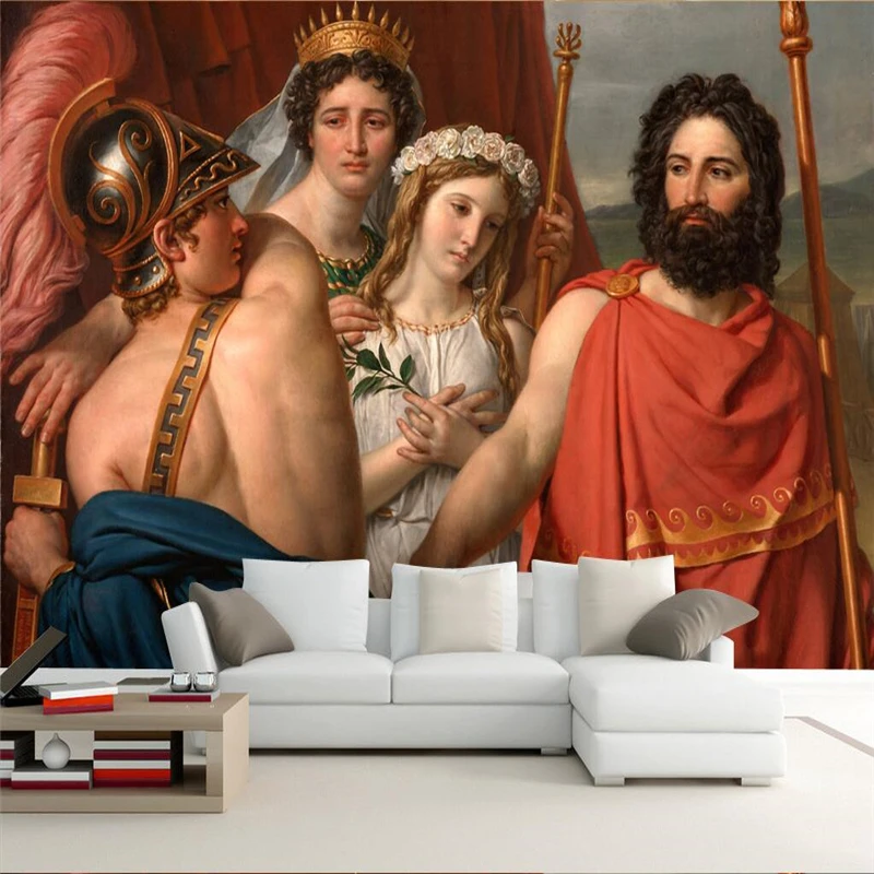 Большой заказ обои росписи Греческий миф картина маслом Angry Achilles ТВ стены papel де