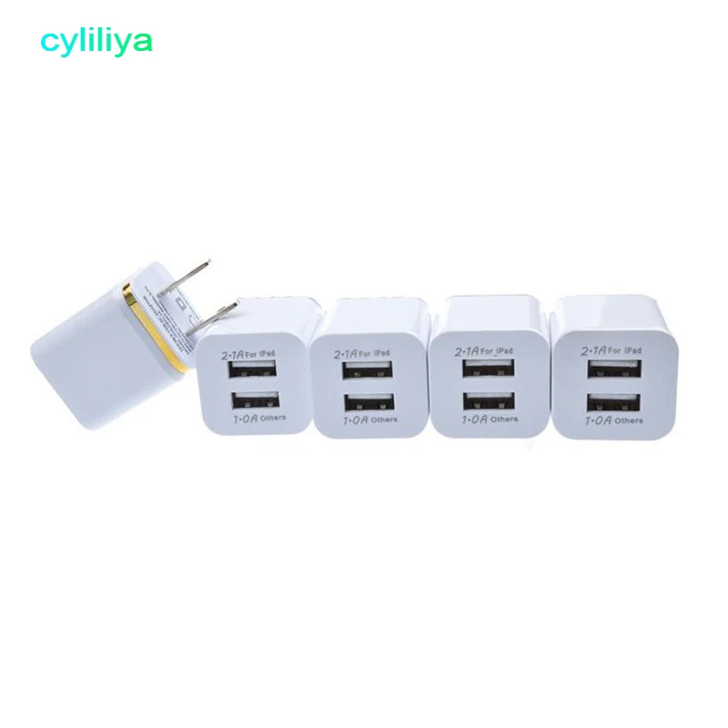 10 шт./Лот цветной адаптер питания переменного тока с 2 USB-портами | Мобильные