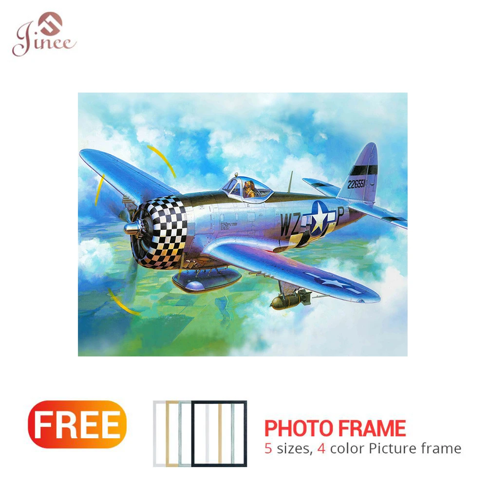 

5D DIY Full Square/Round Diamond Blue white Air Force Combat Aircraft DIY Diamond Embroidery Of Rhinestone Diamond Home Decor