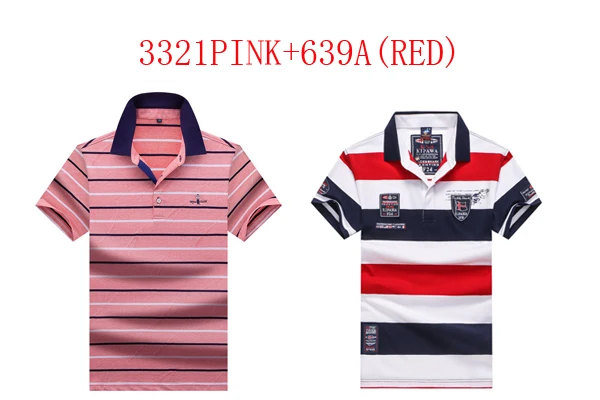 3321PINK-639A(RED) Новое поступление, рубашка поло, брендовая, в полоску, умная, повседневная, Tace& Shark Polo, мужская, высокое качество, летняя, дышащая, camisa Polo - Цвет: 3321PINK-639A(RED)