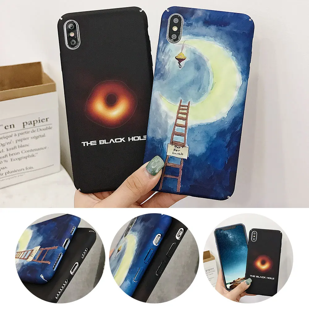 Чехол KISSCASE Moonlight с узором для iPhone 7 8 X XR XS Max 6 полностью Облегающий мягкий ночной