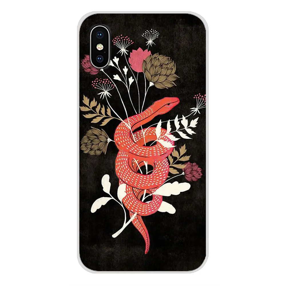 Животное змея и папоротник для Samsung Galaxy A5 A6S A7 A8 A9S Star J4 J6 J7 J8 Prime Plus 2018 аксессуары
