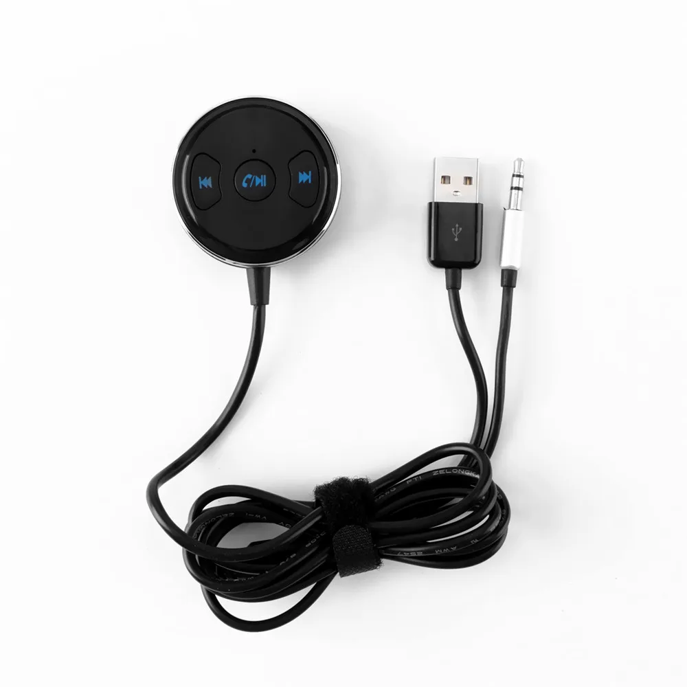 Onever 3,5 мм Беспроводной автомобильный Bluetooth автомобильный комплект музыкальный аудио приемник Hands-free AUX адаптер Bluetooth приемник с магнитной основой - Название цвета: Черный
