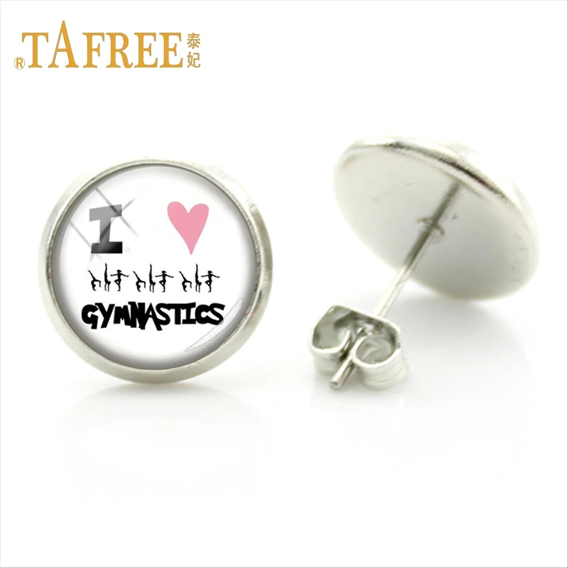 Изящные серьги-гвоздики TAFREE с изображением балерины студенческие