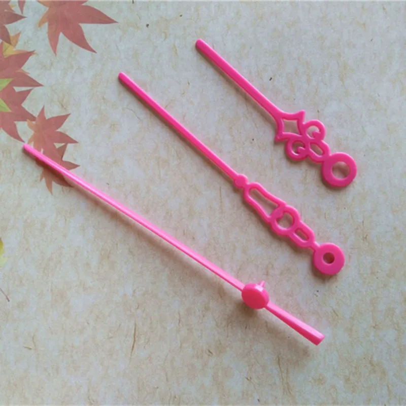 Горячая 15 комплектов розовый цвет пластиковые кварцевые часы DIY руки для