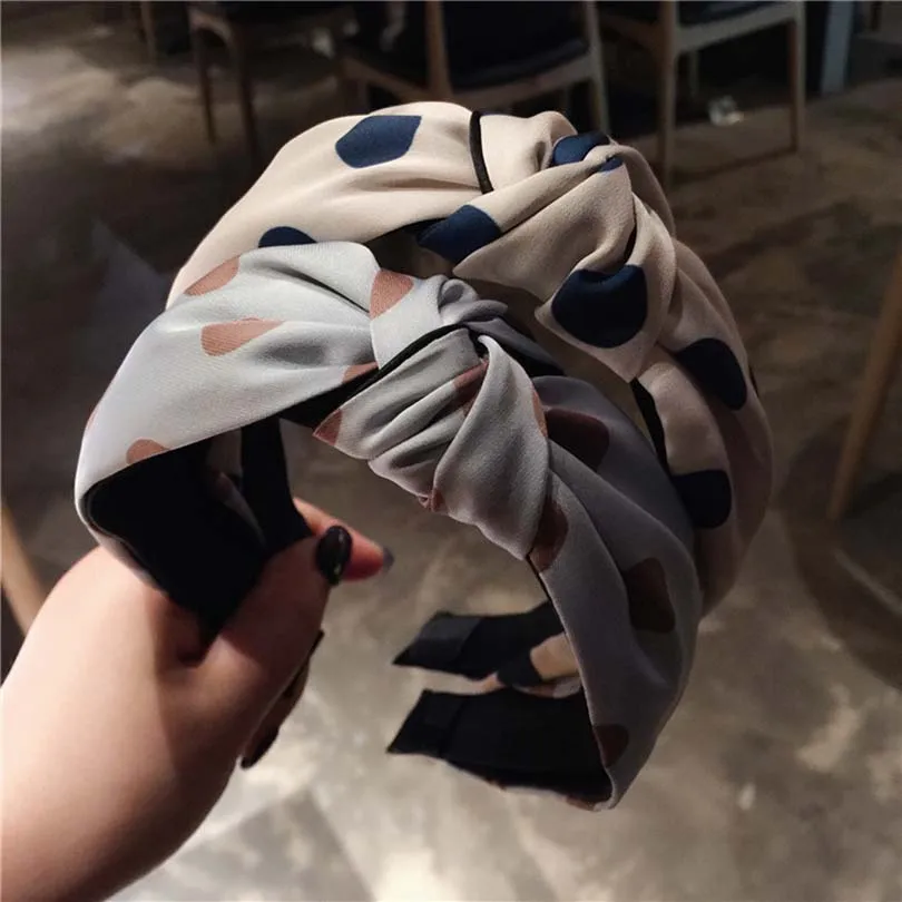 Ободок для волос с узлом Женский модный обруч бантом и перехлёстом широкими