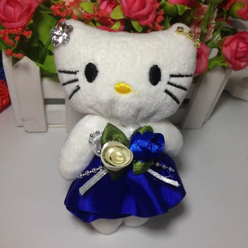 10 см 10 шт. высокое качество kitty плюшевые игрушки камень лук KT кошка мягкие куклы для девочек детские игрушки подарок мини животные плюшевые куклы