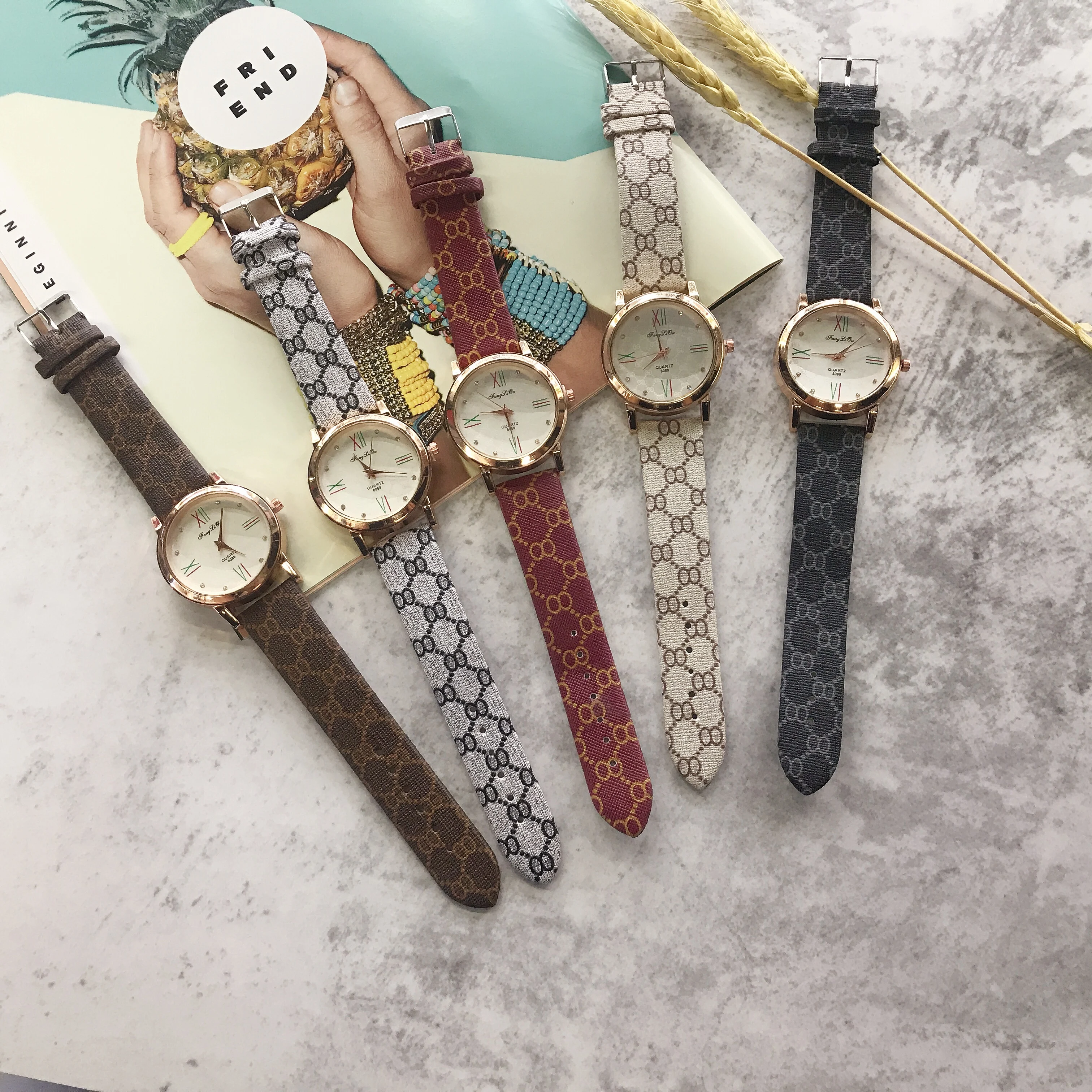 

Ms fine quartz costly printed strap delicate dial simple atmosphere ladies watch luxury watch women