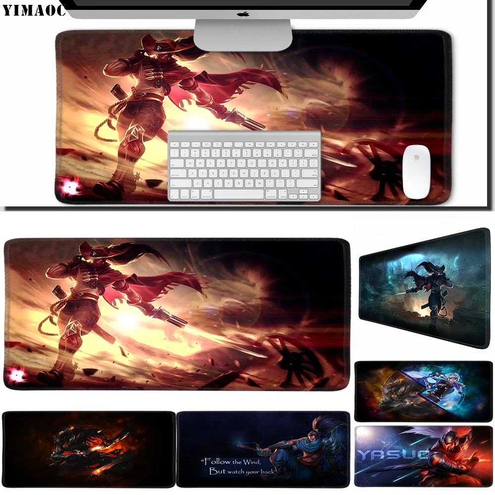 YIMAOC 30*60 см большой коврик для мыши геймерский резиновый игровой Настольный с