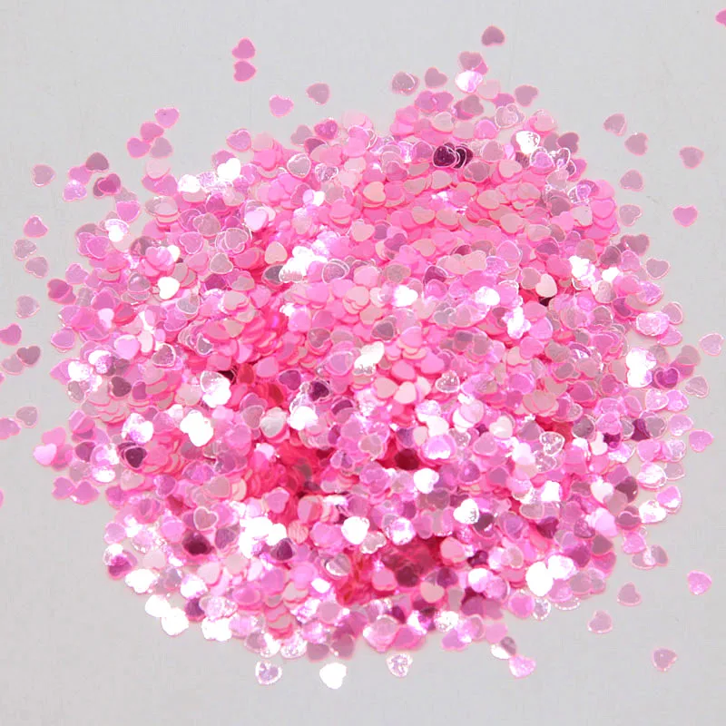 heart dk pink 3mm Темно-розовый синий микс блесток пайеток 3 мм ультра тонкий блестящая Звезда ПВХ свободные блестки ремесло DIY маникюр Дизайн ногтей украшения 20 г - Цвет: heart dk pink 3mm