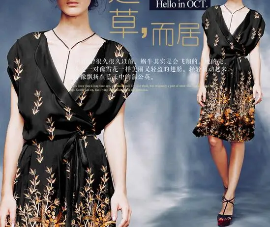 Высокое качество дизайнер креп-крепдешин 100% чистого шелка ткани цифровой печати