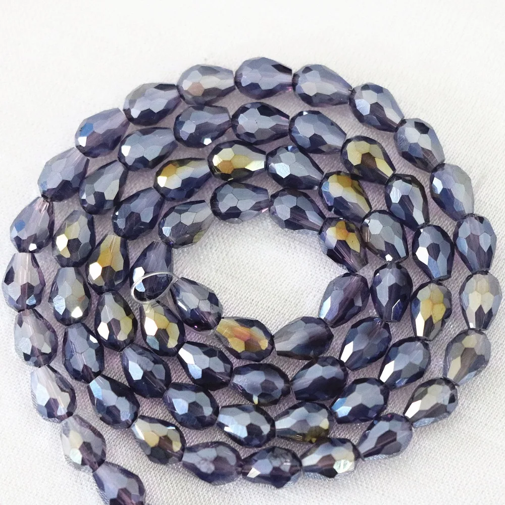 Модные высококачественные граненые стеклянные капельки 8x11 мм свободные шарики