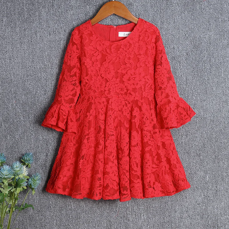 Весенняя детская одежда Красные кружевные повседневные юбки платье для мамы и