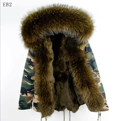 Парка OFTBUY, парка, пальто с натуральным мехом, зимняя куртка для женщин, воротник из натурального меха енота, теплая толстая подкладка из меха кролика, короткая парка - Цвет: 11