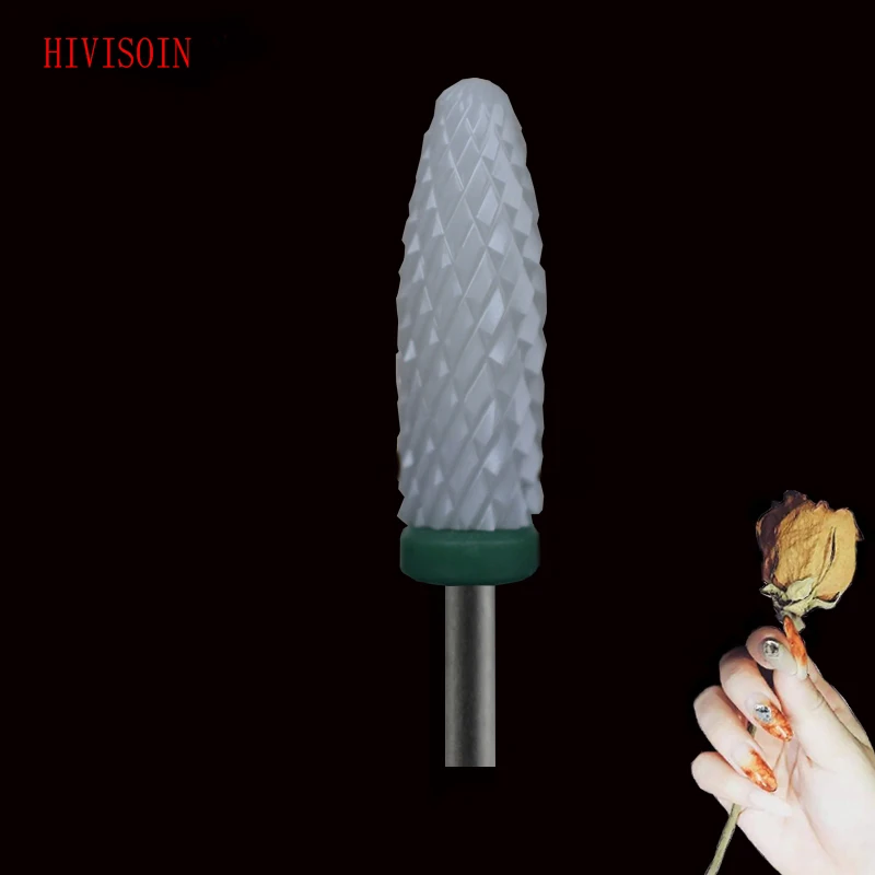 

White Ceramic Nail Drill Bit - Long Flame Bit - C(0182.060)