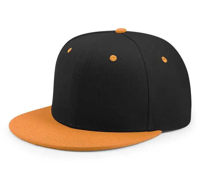 orange black С фабрики бейсбольная кепка Embroidey дети/Дети кепки в стиле хип-хоп Плоские полями Лоскутная бейсбольная кепка с индивидуальным логотипом взрослые солнцезащитные шапки для мальчика - Цвет: orange black