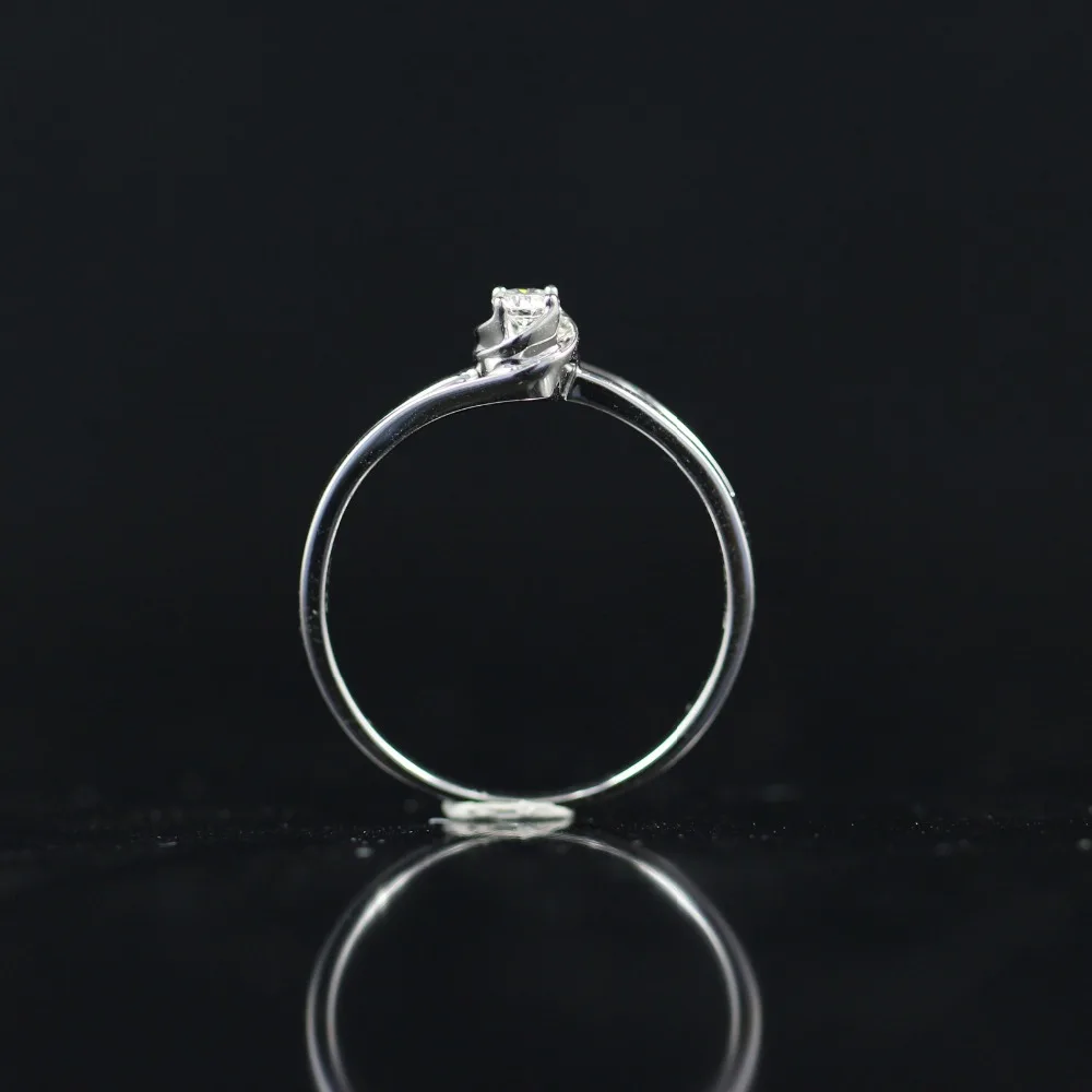 LASAMERO 0 093 CT FG/SI круглый вырез современный дизайн кольцо с натуральным бриллиантом
