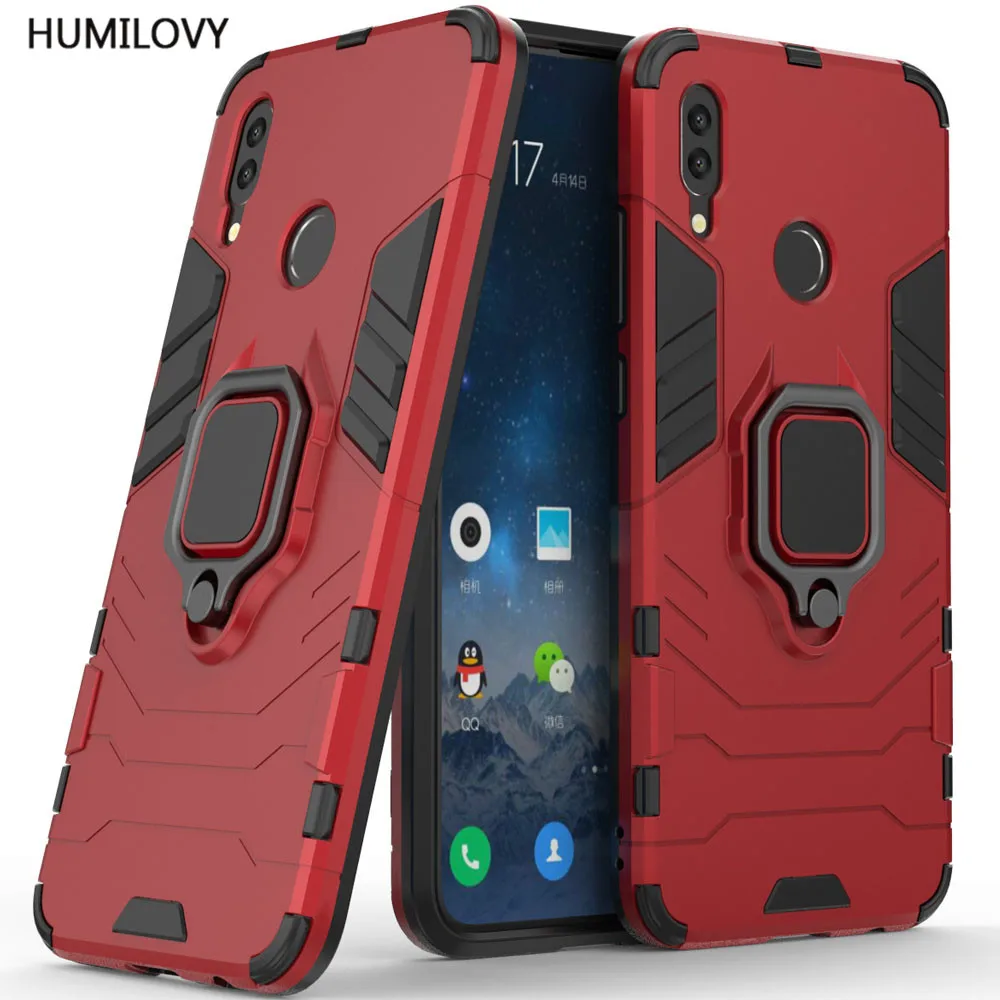 Для Huawei P Smart 2019 чехол PSmart Чехол Жесткий ПК Мягкий ТПУ робот-гибрид кольцо Броня