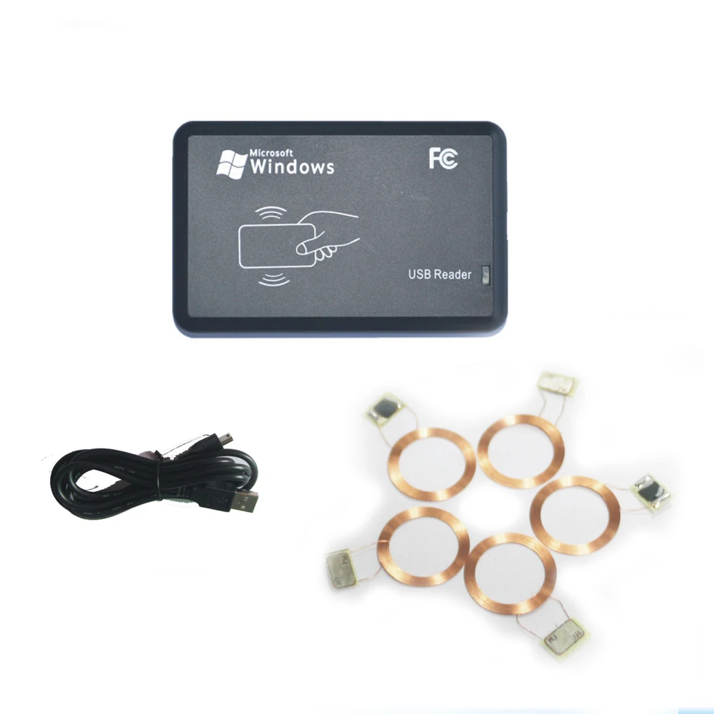 

Считыватель + 50pcs ISO14443A 13,56 MHZ NFC чипы антенна + чип (совместим с S50)