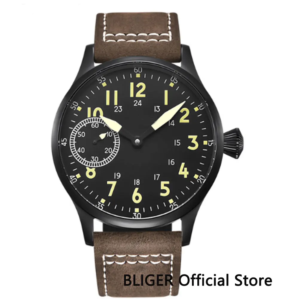 Model-4 Модные 44 мм черные стерильные механические часы с циферблатом 17 Jewels 6497 мужские спортивные наручные часы с Т-образным ремешком BC17 - Цвет: Model-4