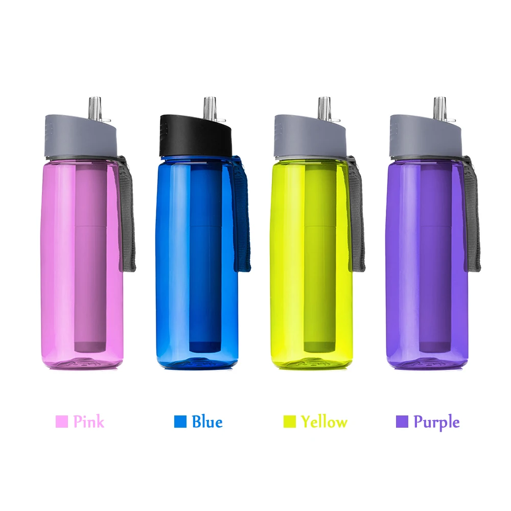 

650ml Outdoor Water Filter Bottle Water Filtration Bottle Purifier Emergency Life Survival Pure Portable Purifier Camping Hiking