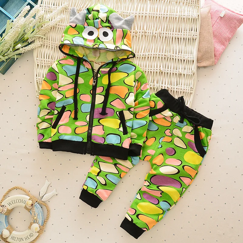 

autumn new kids clothes sets cotton print small stone monster boys girl clothing sets halloween costume sweatshirts hoodies