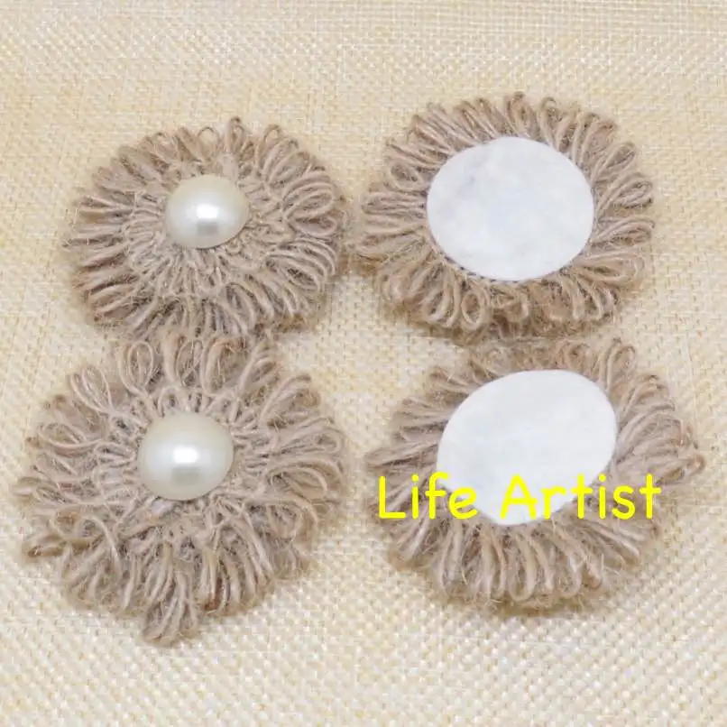 24 шт. джут джутовая ткань мешочная с цветочным принтом капюшоном из