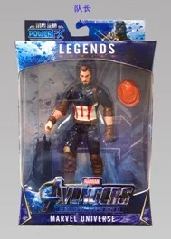 Мстители Endgame 6," Звук мигающий кукла танос Железный Человек-паук Железный человек Капитан Marvel доктор странная игрушка фигурка модель - Цвет: Captain America