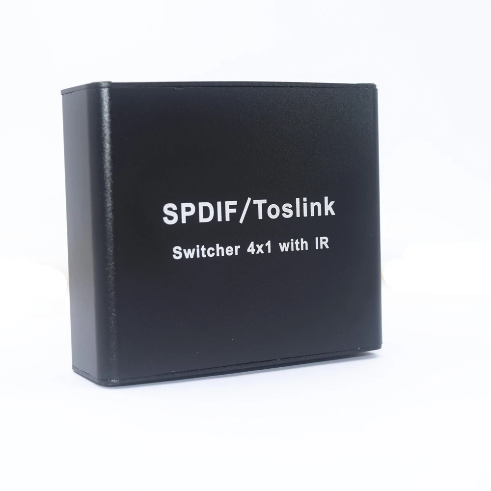 Цифровой оптический аудиопереключатель SPDIF/TOSLINK 4x1 сплиттер с ИК пультом