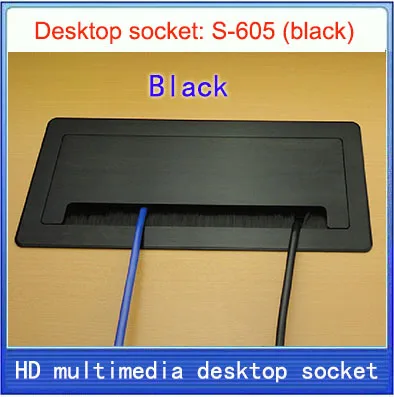 Многофункциональная настольная розетка с щеткой раскладушкой/VGA /USB/HDMI/микрофон 3