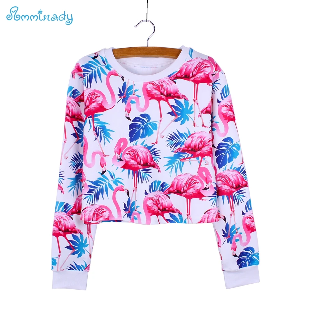 Женские укороченные свитшоты с принтом в виде птиц модная осенняя одежда стиле