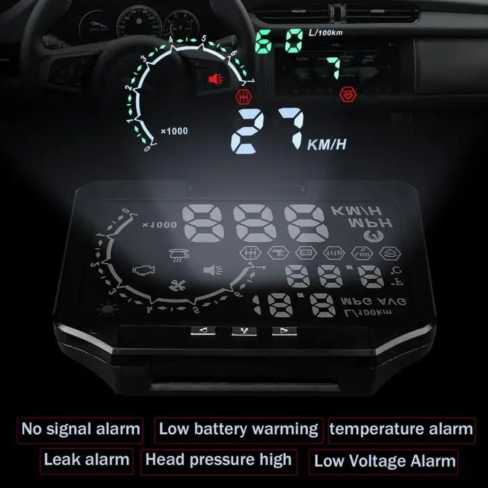 2 в 1 Автомобиль HUD и контроль давления в шинах Head Up дисплей скорость Предупреждение gps проектор инструмент TD326