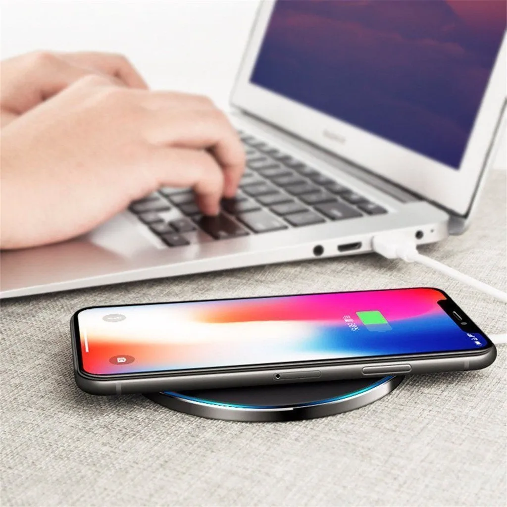 Быстро Qi Беспроводной Зарядное устройство зарядного устройства для iPhone Xs Xr S8 S9 S10
