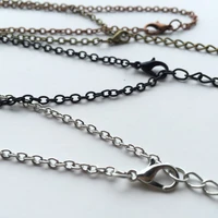 50pcslot 78cm bronzeblacksteelantique cooper jewelry long link chains necklace with lobster clasps factory price