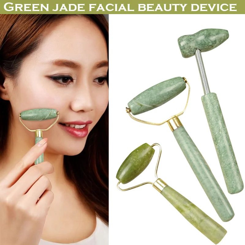 Нефритовый роликовый омолаживающий массажер для лица роликовая терапия против