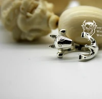 newest wholesale cute uk bull terrier ring free size cartoon animal bull terrier dog ring jewelry designed for lady 12pcslot