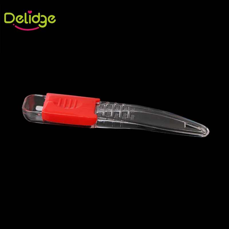 Delidge 1 шт. Регулируемая мерная ложка пластиковая красная прозрачная 5 выпускная