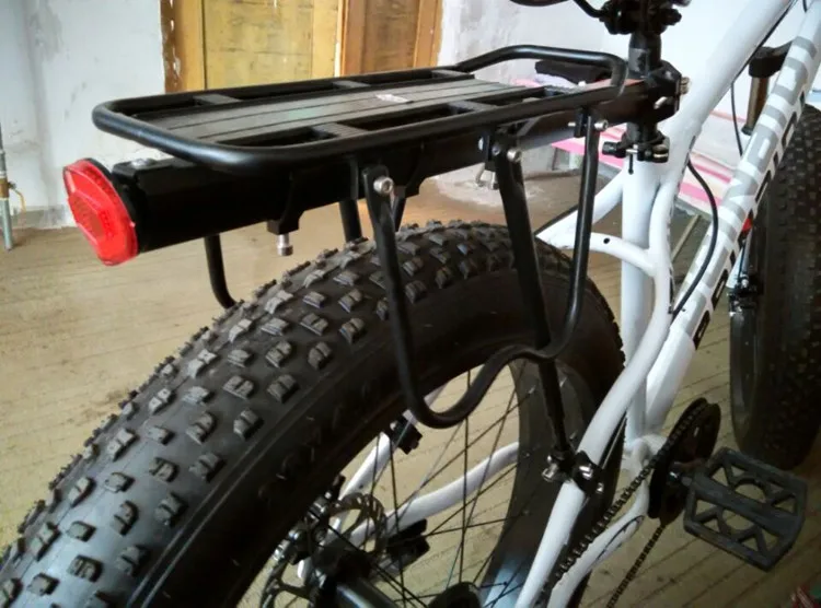 Fat bike alluminio 4.0 pneumatico spiaggia neve mountain bike ripiano impilabile posteriore portapacchi sedile posteriore per bicicletta