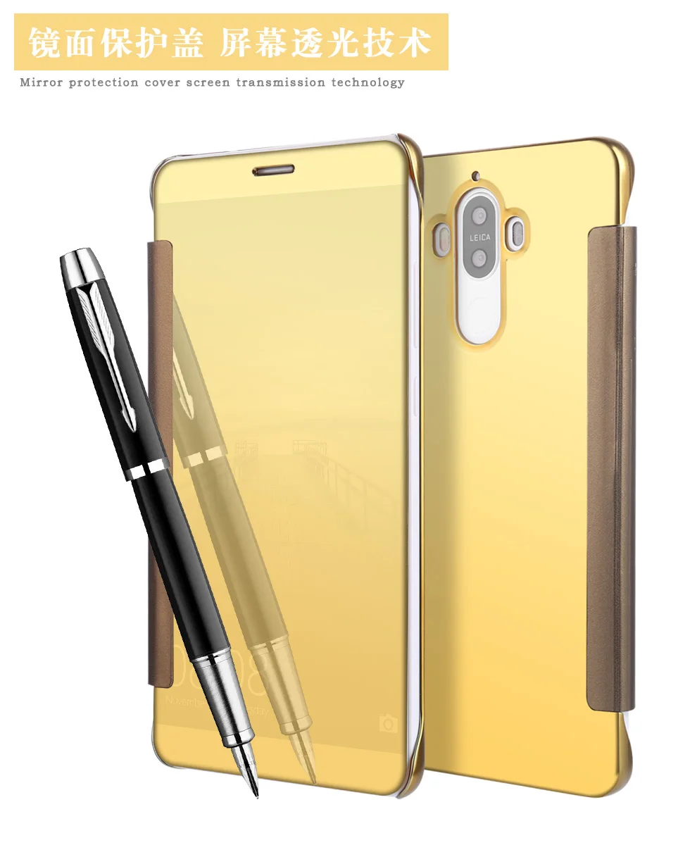 Чехол для Huawei Коврики 10 покрытие зеркало Filp Обложка роскошных полная Защита