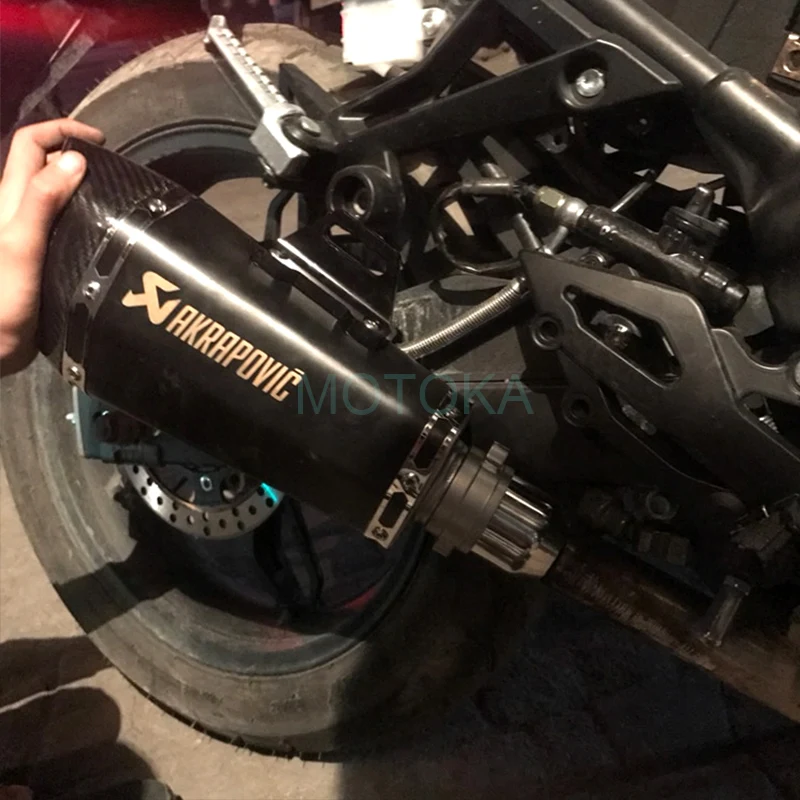 Лазерный Универсальный 51 мм Akrapovic мотоцикл Выхлопная система глушитель труба для R6 R25 Z800 углеродное волокно мотоцикл глушитель Escape