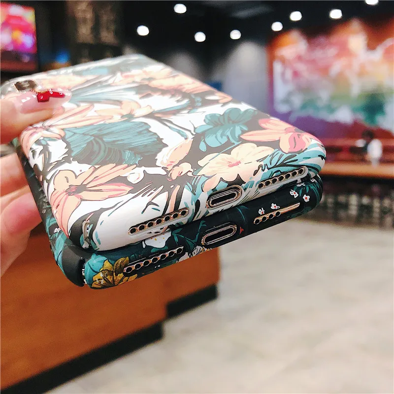 Emboss Scrub Luminous Flower Phone Case For iPhone X XS MAX XR 8 7 6 6S Plus Cases Luxury Matte Retro Hard PC Cover Fundas |