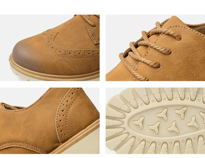 RYAMAG Pu Leather New EVA Brogue Shoes Man Platform Oxfords British Style Creepers Cut-Outs Flat Casual Men 3 Colors | Обувь