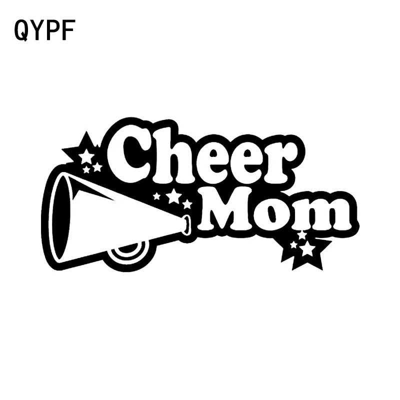 

QYPF 15.6CM*7.6CM Cheerful CHEER MOM Sport Car Sticker Vinyl Waterproof Decal Black Silver C15-2799